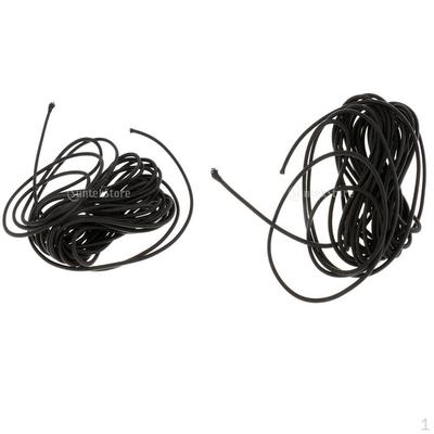 2pcs Black Elastic Rope Shock Cord Tie 5m Length 3mm Thickness