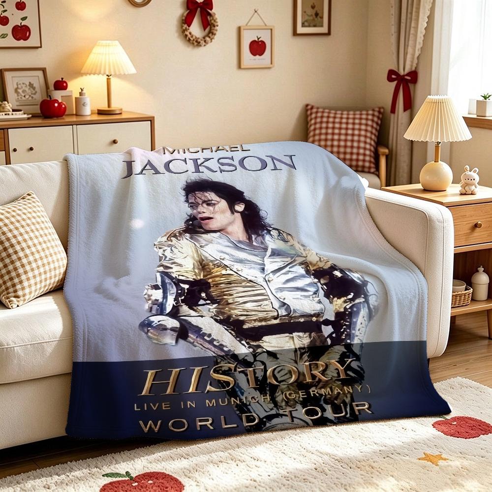 Michael Jackson History World Tour Flannel Printed Blanket Cozy Comfortable Throw Blanket For Bedroom Sofa Bed Party Decor New Year Gift