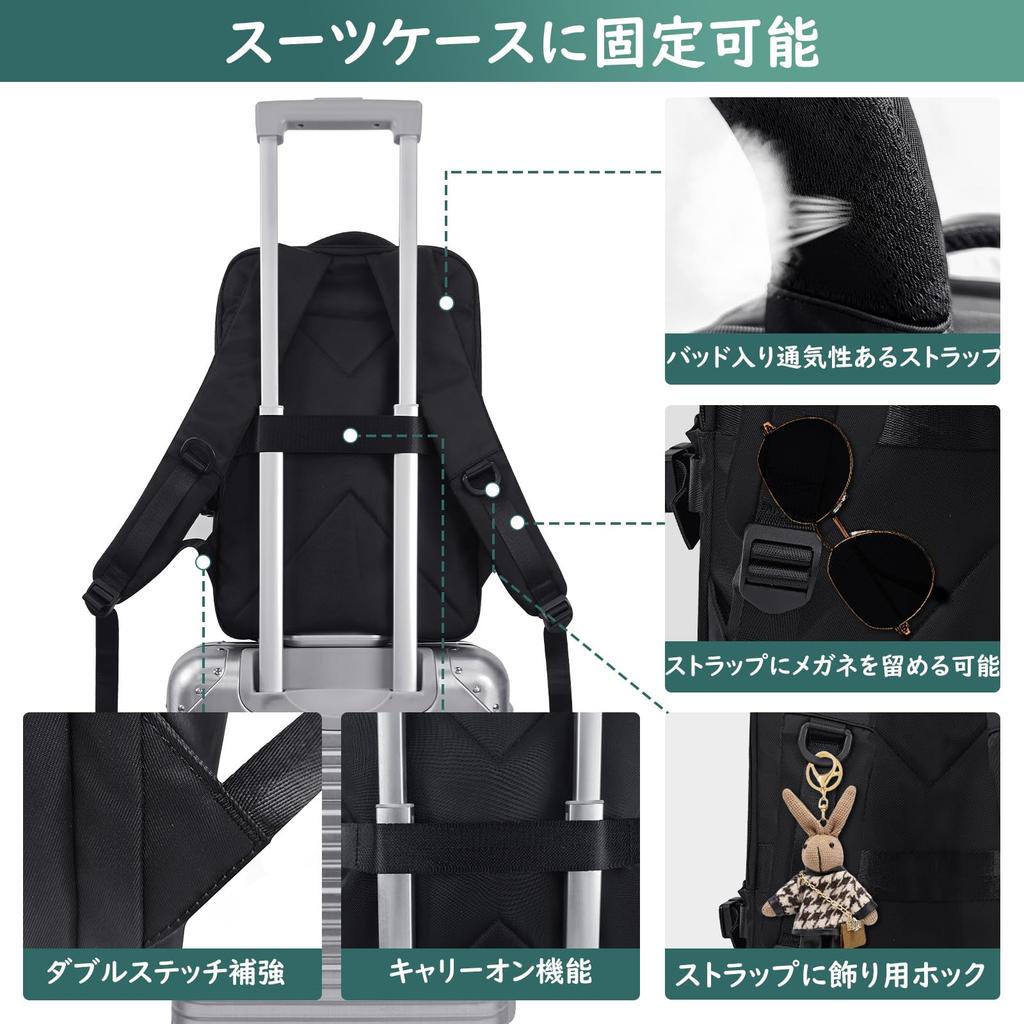 Backpack Set with Shoulder and 25L Fits Leather 17 Shoulder Strap Included [lovvento] Women's 2-Piece Pouch, 3-Way, Crossbody, Bag, Dual-Layer Design,