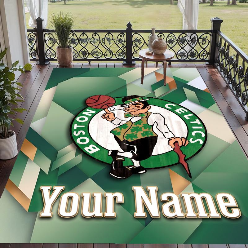 Custom Text Printed Rug Celtic FC Non Slip Floor Carpet For Home Room Decor