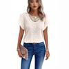 2025 Spring/Summer Lace Spliced Short Sleeve T-shirt, Women's Cross-border Fashion