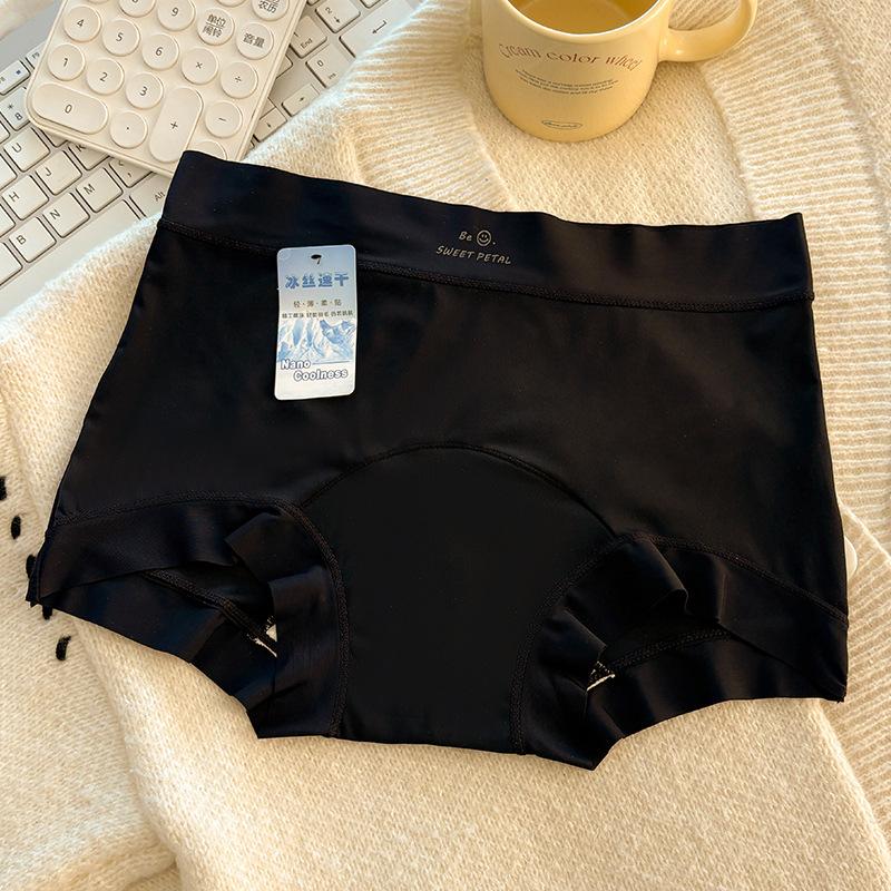 New underwear girls thin women's ice silk mid-waist women's boxer shorts breathable extended crotch comfortable underwear