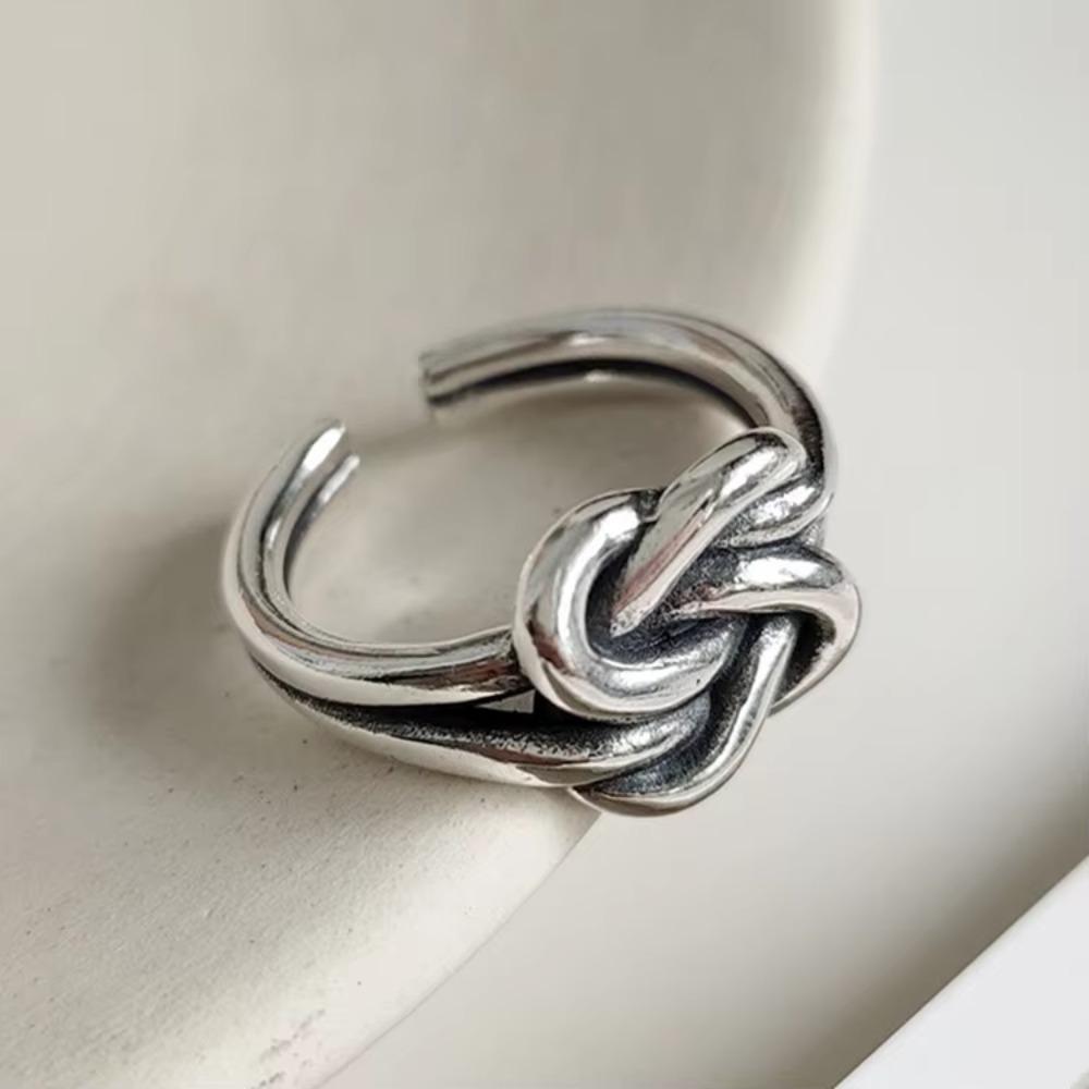 Fashion 925 Silver Tie a Knot Rings For Women Wedding Luxury Jewelry Accessories Items With