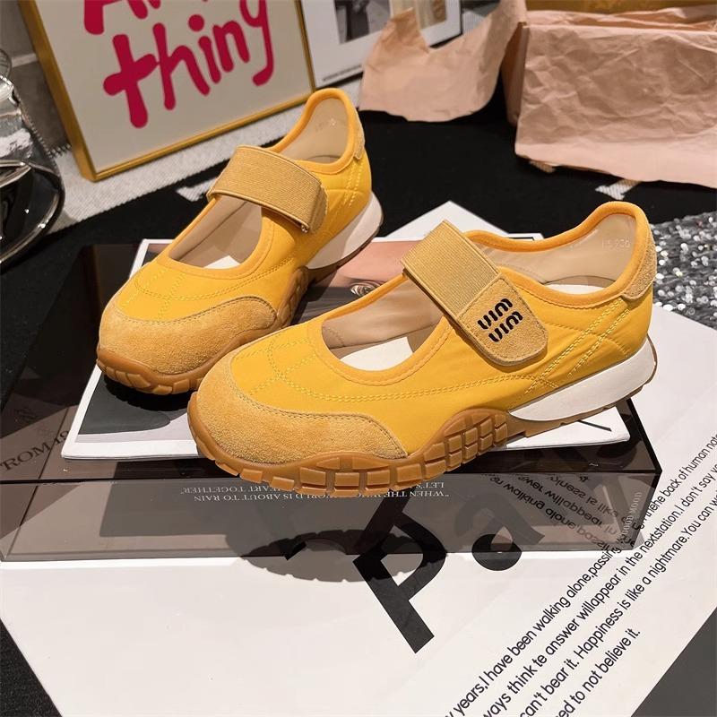 Damesko med tykk såle og borrelås, Mary Janes-sko, retro, rund tå, sports- og hverdagssko