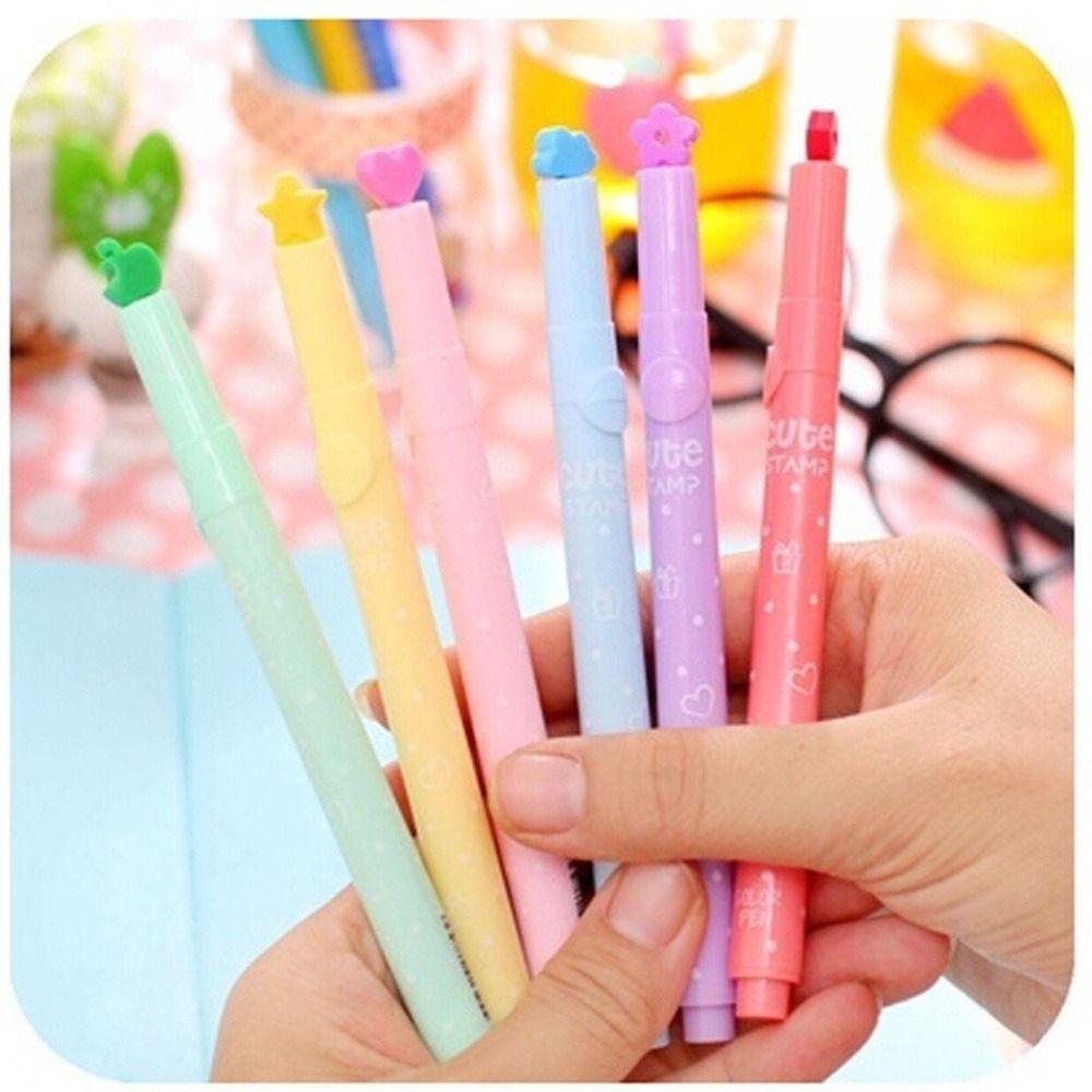 Marcatori din plastic Pen Candy Color Highlighter Cute Stamp
