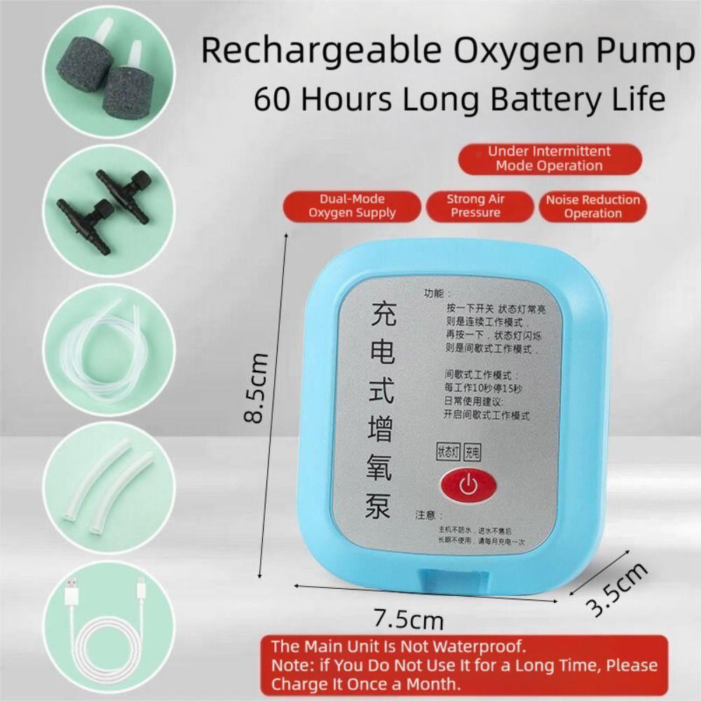 New 2 Hole Aquarium Air Pump Ultra Silent Low Noise Oxygen Pump Silent Operation USB Small Oxygenator for Fish Tank