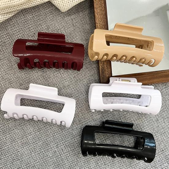 1/4Pcs Women Hair Claw Soft Silicone Anti-slip Teeth Back Head Hair Clip Geometric Shape Pain-Free Wear Hair Pin
