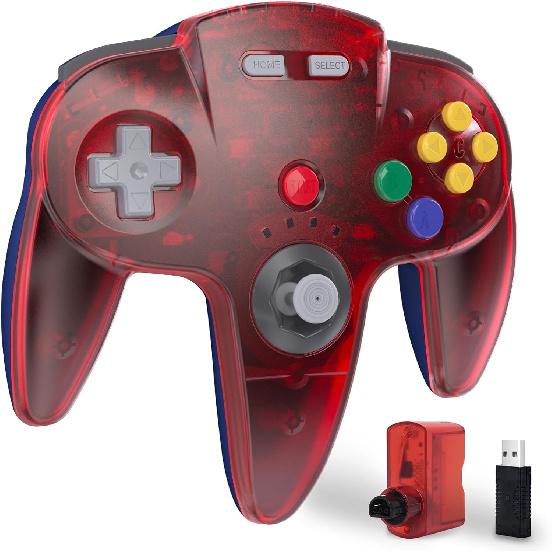 Беспроводной контроллер KIWITATA N64 для консоли Switch, 2,4 ГГц, перезаряжаемый, беспроводной джойстик-геймпад N64, совместимый с системой N64,