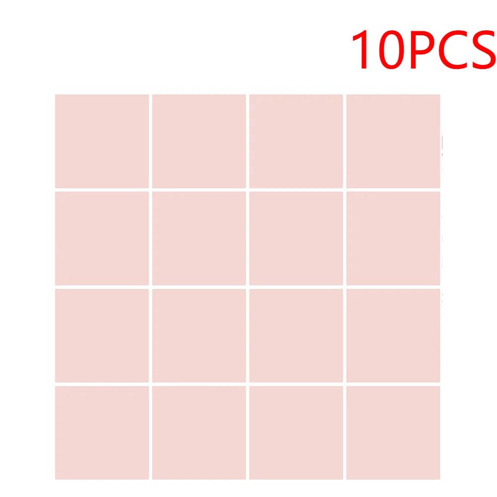 20-60pcs Self Adhesive Wallpaper Kitchen Tile Oil-proof Waterproof Wall Stickers Buiding Blocks Peel & Stick Oil Proof Kitchen