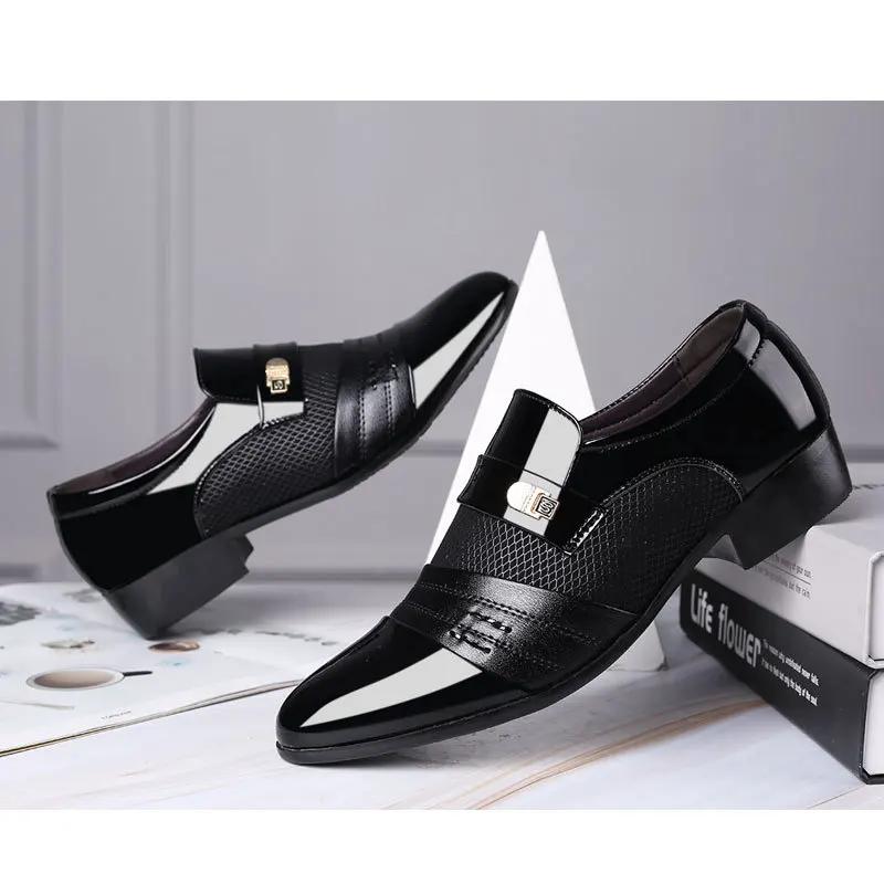 Classic Paragraph Bărbați Slip on Bărbați Oxfords Moda Business Pantofi Bărbați Classic Piele Costume Bărbați Pantofi de petrecere