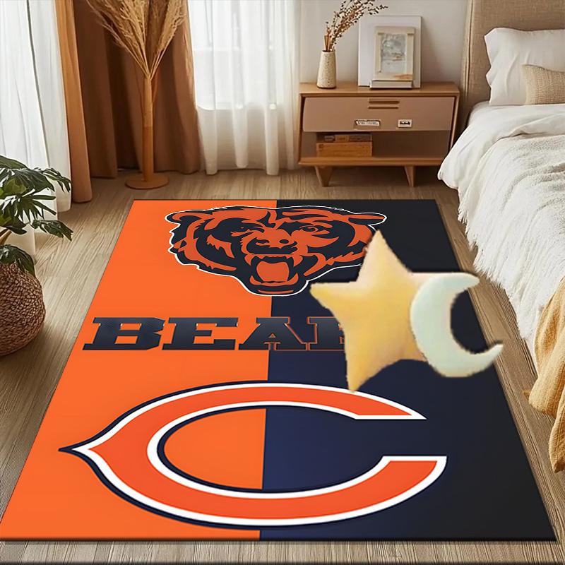 Chicago Bears Rug Game Carpet, Floor Mat for Bedroom Living Room Entryway Rug, Home Decor Idea Gift for Christmas Birthday