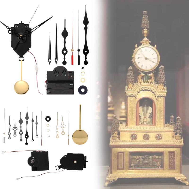 Clock Metal Sleek Accessories Adjustable Pendulums Music Function Home Office