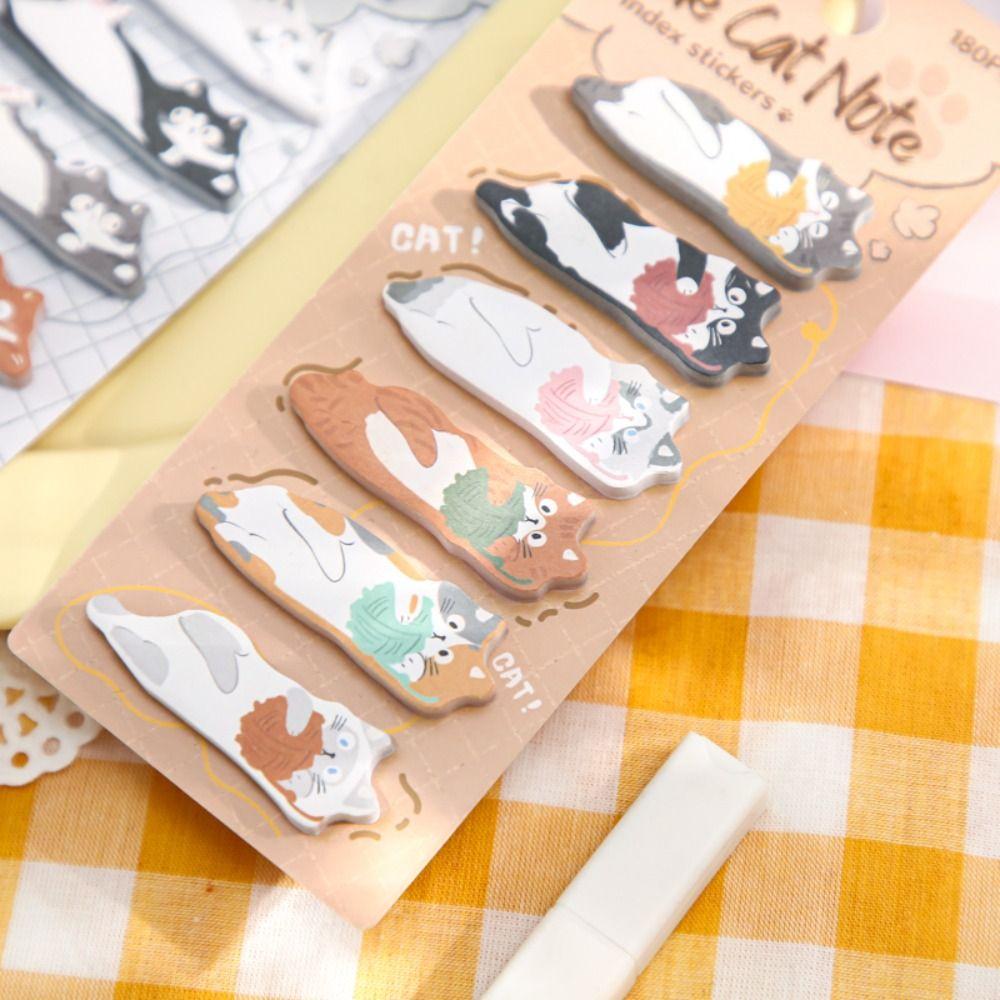 Memo Pad Cat Index Sticker Meow Cat Paw Sticky Note Notebooks Kitty Index Dividers  Office