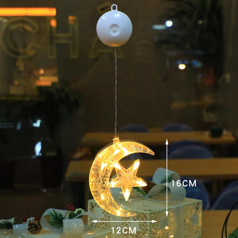 Christmas LED Suction Cup Lights: Creative String Lights for Windows, Curtains, Trees, Reindeer & Bells