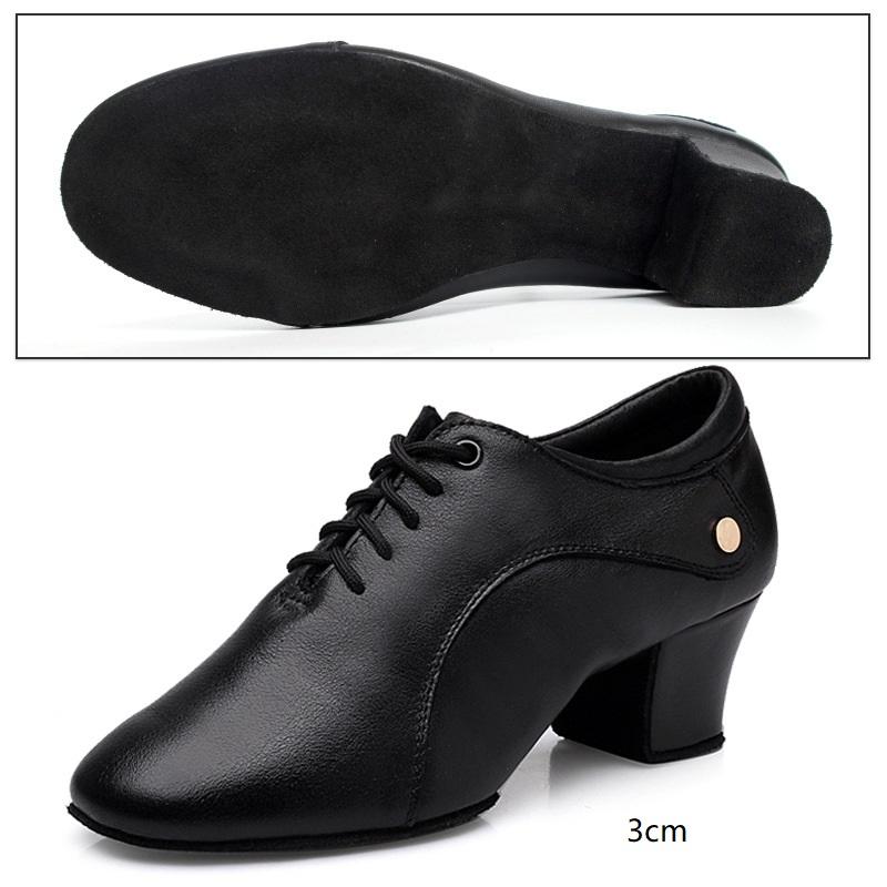 LEATHER Latin Dance Shoes Female Teacher Sports Shoes Practice Ballroom Dancing Shoes Square Cowhide Sneakers Women Shoes