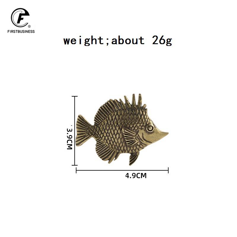 Antique Brass Pterophyllum Scalare Fish Watching Fishes Sea Animals Model Fishbowl Decoration Action Figures Education Miniature