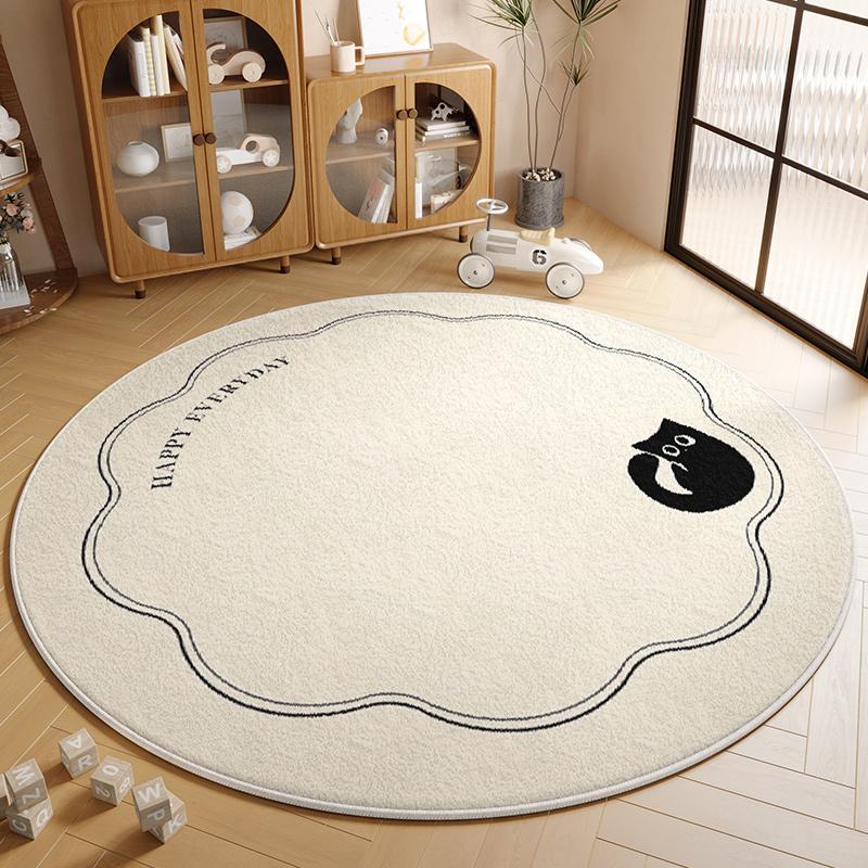 Round Simple Dirty Resistant Floor Mat Living Room Carpet Bedroom Footrest Absorbent Carpet Bathroom Floor Mat