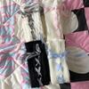 Woman Lolita Leg Warmer Autumn and Winter Ribbon Lolita Black Knee Warmers Long Socks JK Knitted Girl White Leg Warmers Stocking