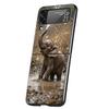 Hard PC Phone Case For Samsung Galaxy Z Flip 7 6 5 4 Black Cover For Galaxy Z Flip 3 Foldable Shockproof Capas Animal Elephant