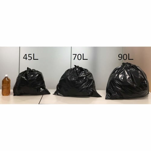 Ordy Black Garbage Bags, 70L, 10-Pack, 90cm x 80cm, for Disaster Preparedness, Emergency Storage, Polybag Business, P-74