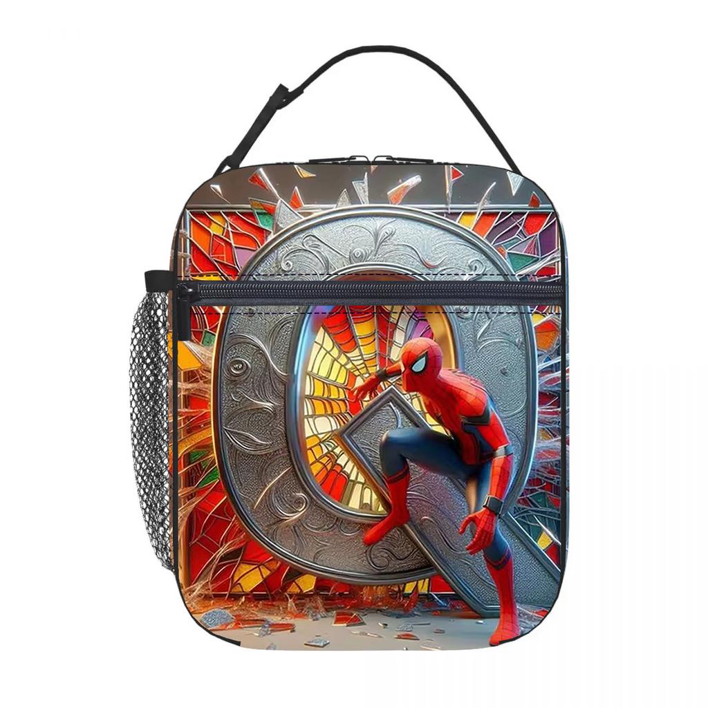 Spider-Man Cartoon Anime Lunch Bento Bag Children'S Fully Printed 3D Digital Insulation Bag Portable Outdoor Picnic Bag