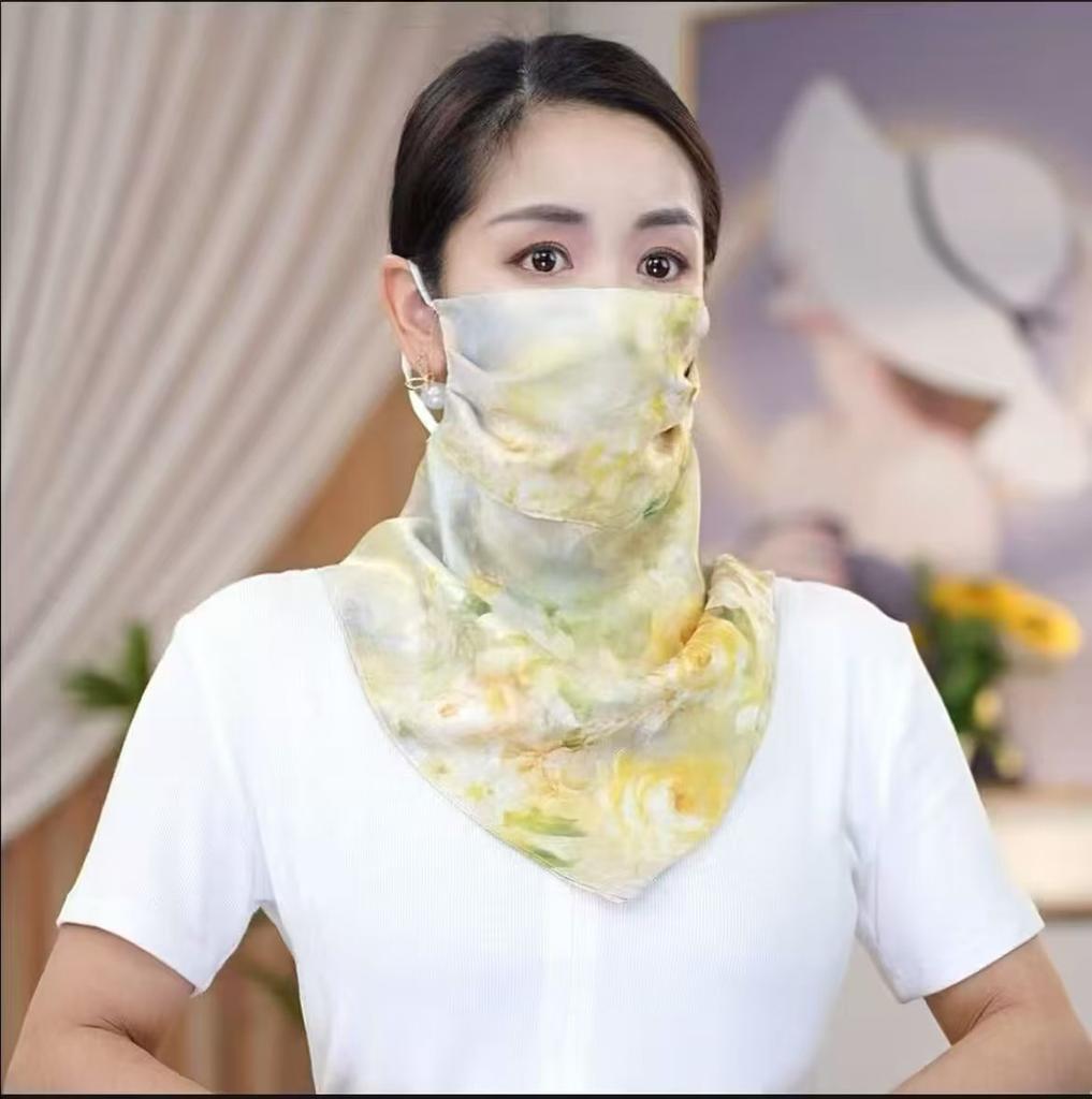 Oddychający szalik na szyję na zewnątrz trójkątna maska na twarz cienka wersja pyłoszczelna popularny styl styl kasku motocyklowego zasłona na twarz