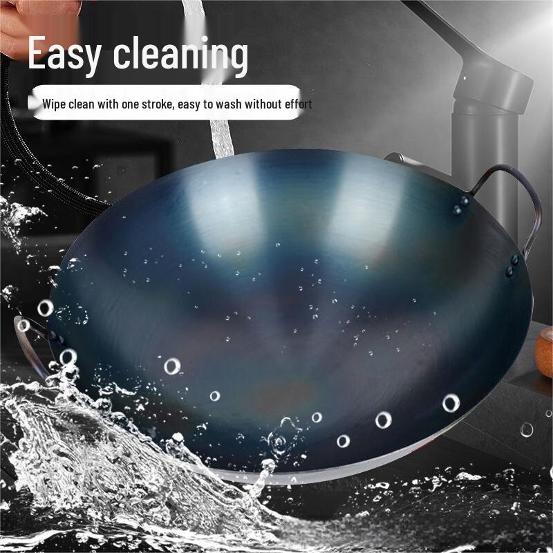 Wutuo 40cm Uncoated Double-Handle Cast Iron Wok