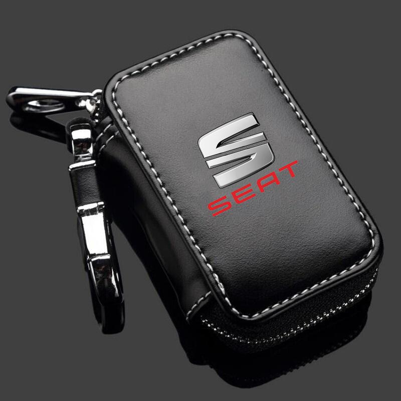 Moderne Leder Schlüsseltasche Universelle Schlüsseltasche Auto Schlüsselanhänger Schlüssel Geldbörse Für Seat Leon 5f Ibiza 6l 6j Leon 1p Kissen Altea Xl Leon Mk