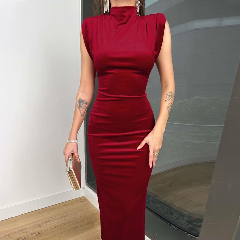 2024 sommerkjoler for kvinner Sexy Spaghetti Stropp Svart Lang Kjole Y2k Ermeløs Solid Skinny Bodycon Trompet Maxi Vestidos