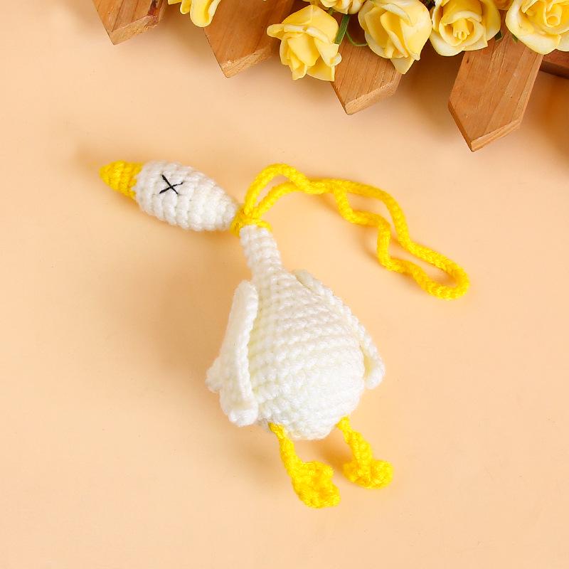 Charming Crochet Fruit Keychain: Persimmon & Strawberry Wool Pendants