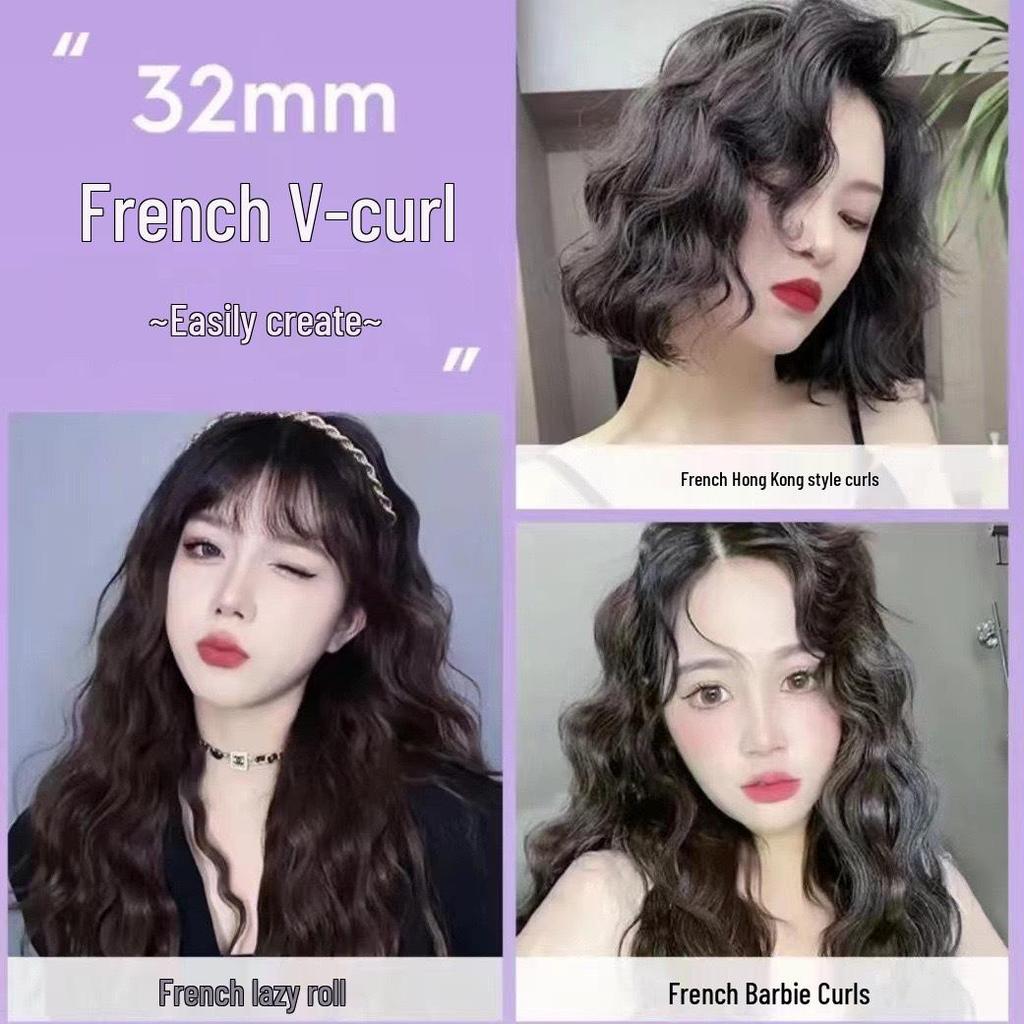 32mm Deep V French Curling Iron - Large/Small Curls & Waves Hair Crimper