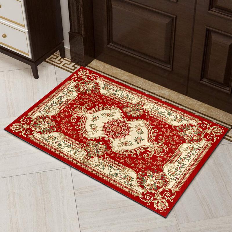 Paillasson Festif Rouge Style Chinois - Tapis d'Entrée Anti-Salissures pour le Nouvel An