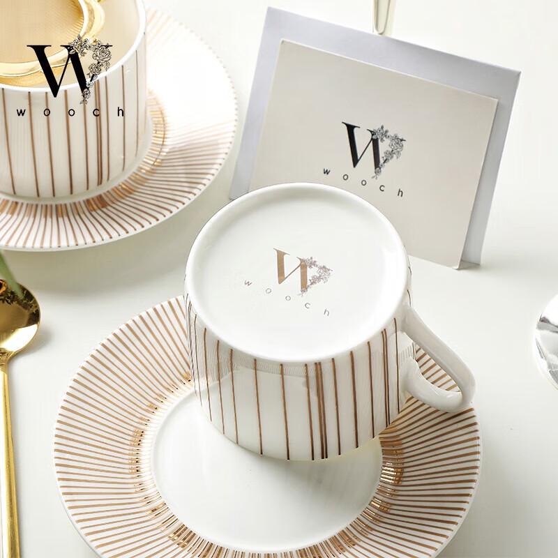 WOOCH Golden Light Ceramic Cup & Saucer Gift Set