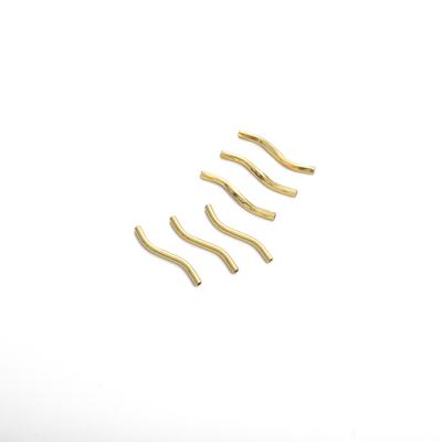 Patterned Copper S-Tube Bead Curved Spacer for DIY Jewelry