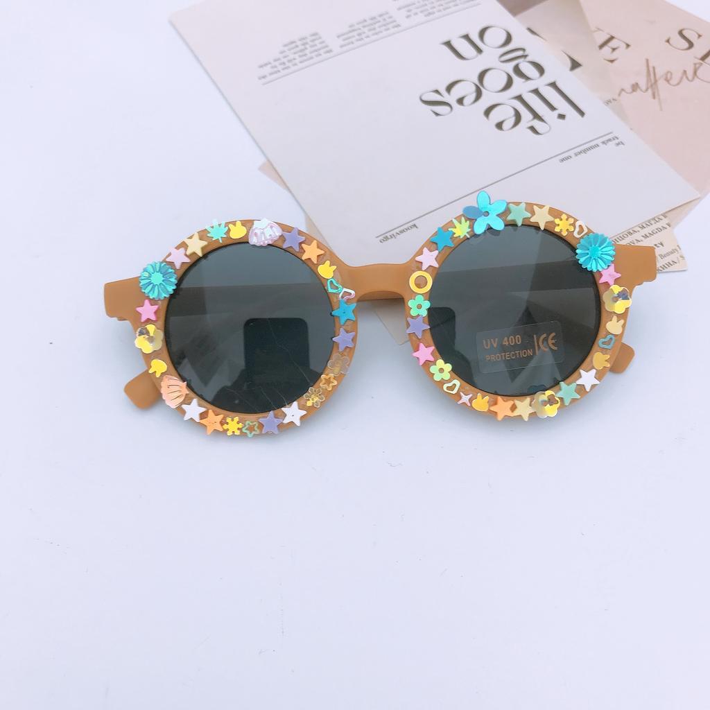 Children'S Sunglasses Diy Cute Glasses Ocean Piece Jewelry Accessories Beach Sunglasses Girls Glasses