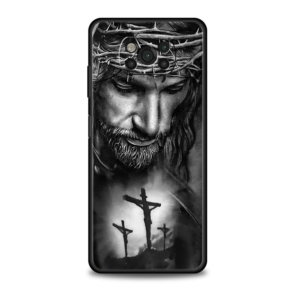 Phone Case for Xiaomi Poco F7 F6 F5 F4 F3 X7 X6 X5 X4 X3 NFC M4 C51 C55 GT Soft TPU Cover Faith Christian Religious Jesus Clear