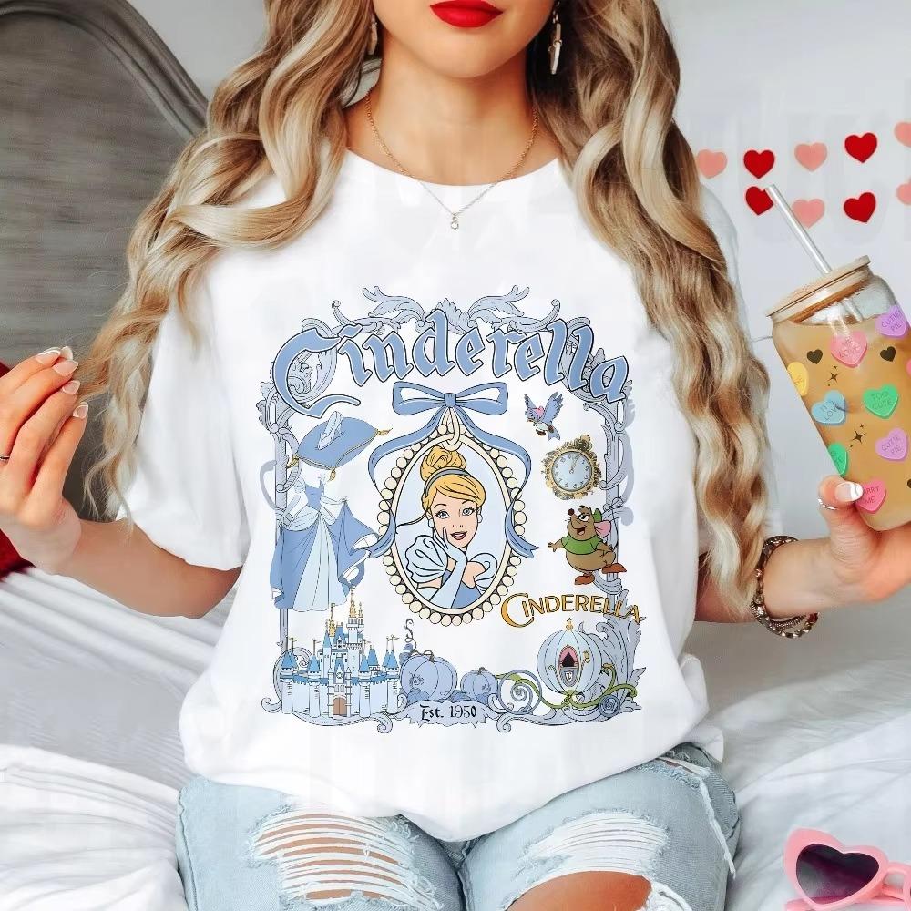 A Dream Is A Wish Your Heart Makes Shirt Princess Cinderella 1950 TShirt Magic Kingdom Family Vacation Women Cotton Breathable S