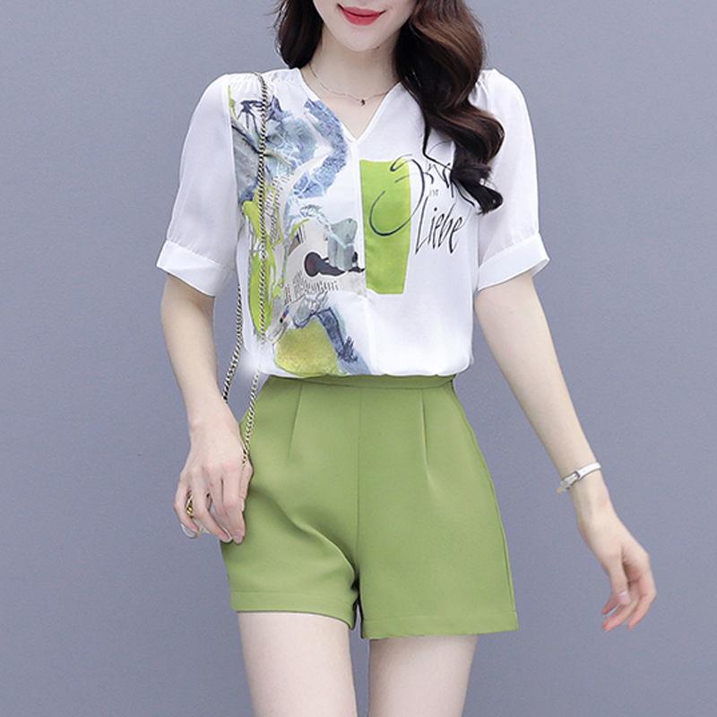 Professional Suit Women's Summer Shirt, Small Casual Fashionable Wide-leg Shorts Two-piece Set, Summer Style