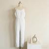 Cotton Wide Leg Jumpsuit With Deep V Neck Back Tie For Casual Streetwear Women