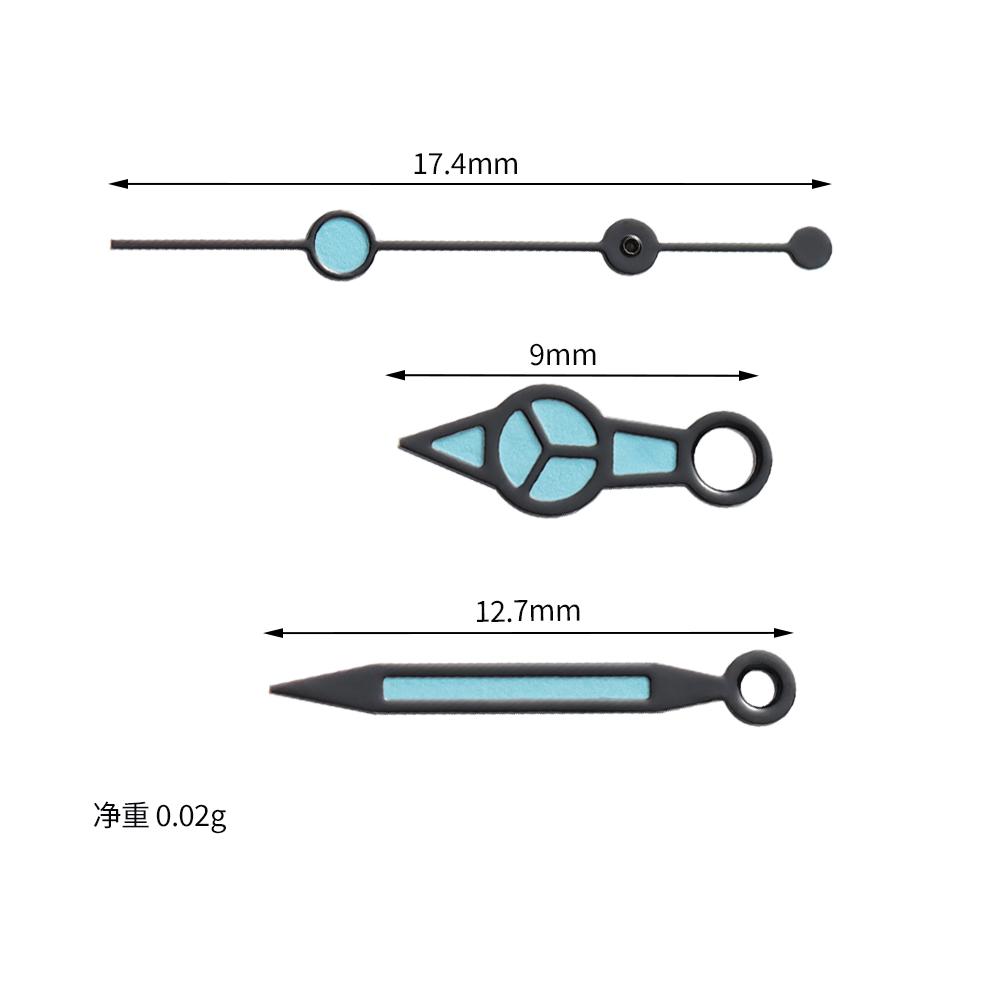 Silver Grey NH35 Hands Green Luminous Watch Hands for NH34 NH35 NH36 4R 7S Movement Ghost Watches Pointers Watch Accessories