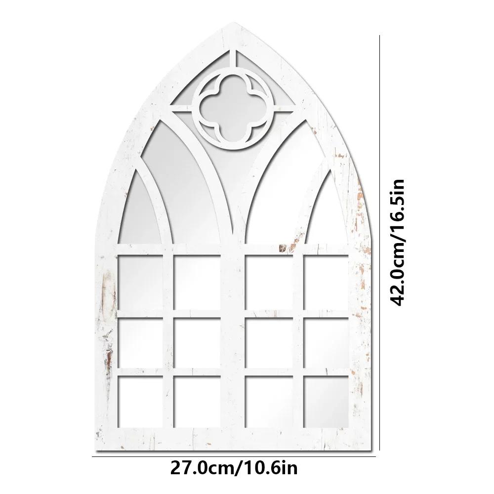 Vintage Cathedral Arch Frame Mirror Decorative Goth Mirror 1/3Pcs Gothic Mirrors Wall Decor Spooky Gothic Arched Wall Mirrors
