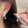 Exquisite Pearl Butterfly Earrings with Silver Needle – Gradient Light Luxury Design for Women