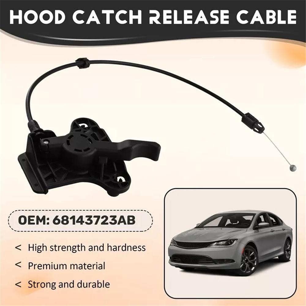 Car Hood Catch Release Lever Cable Secondary 68143723AB For 2015-17 Chrysler 200