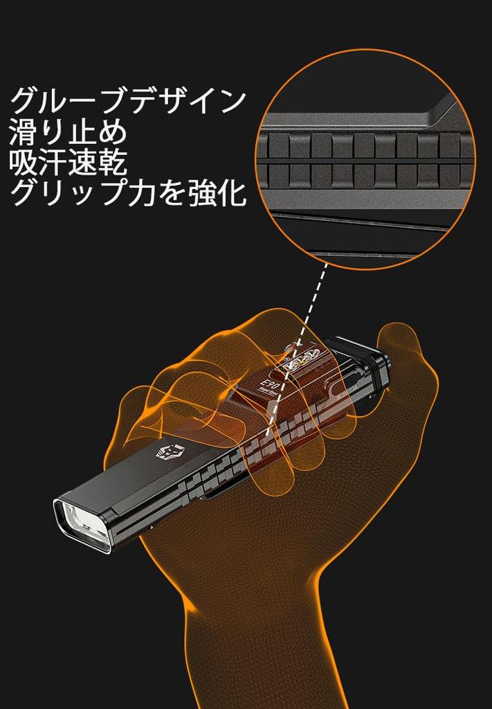 RovyVon E90 Rechargeable EDC 3500 Lumens Flat Flashlight with Proximity Emergency Pocket Light with and Red Light Ideal for Inspections and Outdoor