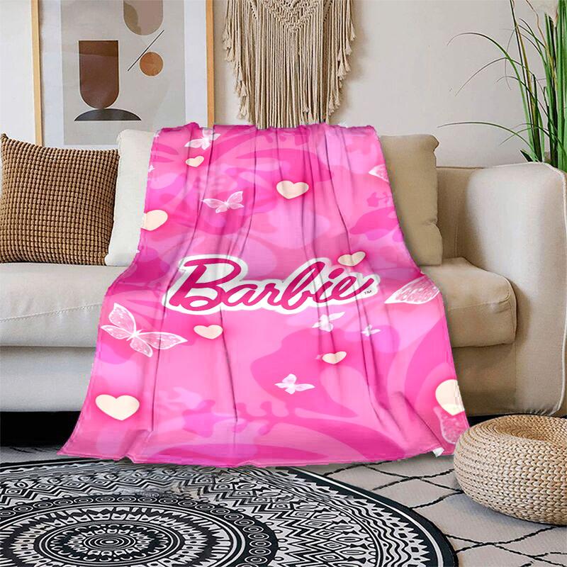 1pc Pink Hearts Butterflies Floral Pattern Cartoon Blanket,Portable Throw for Travel & Camping, All Season Cozy Blanket,Ideal Gift 80cmx120cm