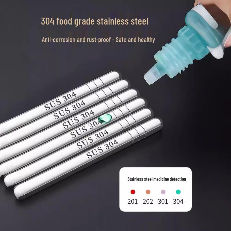 Durable 304 Stainless Steel Chopsticks - 10 Pairs