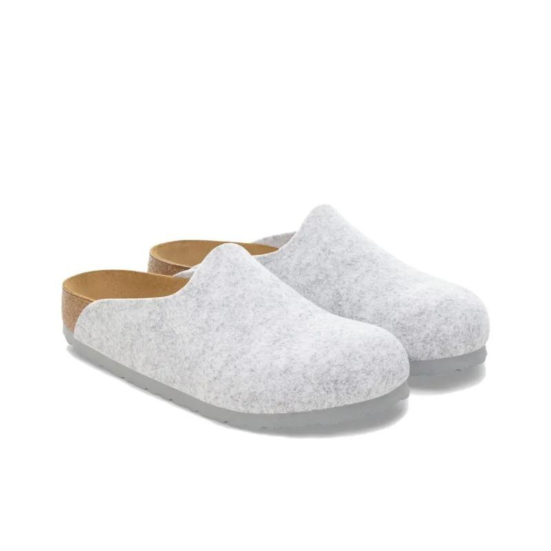 Birkenstock Amsterdam Unisex Comfort Minimalist Closed Toe Clogs Light Gray Narrow Fit 1030194 37