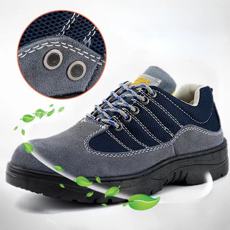 Large Size Men's Safety Shoes Anti Smashing Puncture-proof Men Anti Spark Work Shoes with Protection Anti Slip Safety Boots New