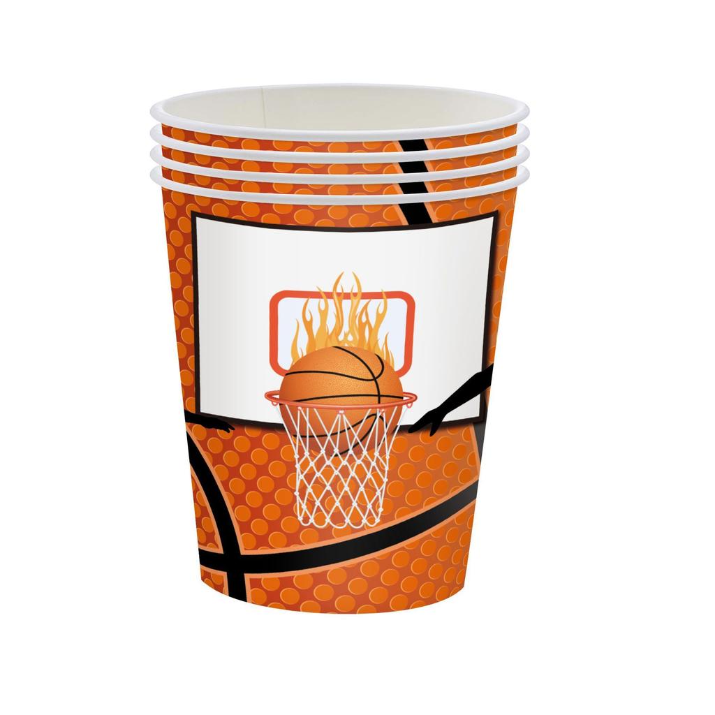 Basketball-themed Birthday Party Tableware Set: Paper Cups, Paper Plates, Tissues, Knives, Forks, Spoons, Party Decorations