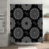 Black White Flower Mandala Shower Curtain for Bath Decoration Waterproof Home Decor